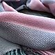 Шарф тканый шарф палантин в крупную клетку розово-серый теплый. Шарфы. Елена (Одежда и аксессуары). Ярмарка Мастеров.  Фото №4