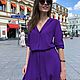 Платье-рубашка фиолетовое, Платья, Москва,  Фото №1