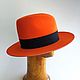 Order Fedora 'Agent B' felt hat with wide straight brim. Felt Hats Shop. Livemaster. . Hats1 Фото №3