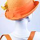 Шляпа котелок "Оранжевая Я". Шляпы. Шляпки от DaduMarket. Ярмарка Мастеров.  Фото №6