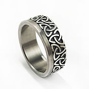 Украшения handmade. Livemaster - original item Titanium ring with silver Celtic pattern. Handmade.