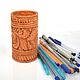Wooden carved pencil holder, glass for pens and pencils. Pencil holders. GoodWood. My Livemaster. Фото №5
