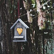 Для дома и интерьера handmade. Livemaster - original item Bird Feeder HEART Reusable with Feed. Handmade.