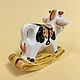 A cow with a saddle rocking chair porcelain. Figurine. Veselyj farfor. My Livemaster. Фото №6