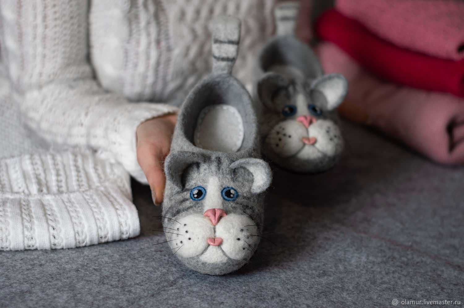 Felted Baby Kitty Slippers, Slippers, Chelyabinsk,  Фото №1