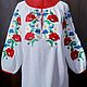 Women's embroidered blouse 'Field bouquet' ZHR3-242, Blouses, Temryuk,  Фото №1