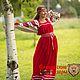 Order Linen circular red sundress. Slavyanskie uzory. Livemaster. . Costumes3 Фото №3