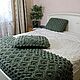 Knitted Khaki plaid for the foot of the bed and removable pillow covers, Bedspreads, Lesnoj,  Фото №1