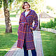 Order Author's coat in a check terracotta tones. NATALINI. Livemaster. . Coats Фото №3