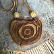 Pendant made of sea buckthorn sawn in rustic style. Pendants. BijouSiberia. Online shopping on My Livemaster.  Фото №2