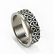 Titanium ring with silver Celtic pattern, Rings, Moscow,  Фото №1