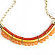 Leather necklace with agates on a chain 'Citrus' orange. Necklace. Irina Moro. My Livemaster. Фото №5