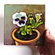 Painting Pansies Still Life Oil Painting with Flowers 15 x 15. Pictures. matryoshka (azaart). My Livemaster. Фото №6