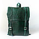 Leather backpack 'Moscow' emerald, Backpacks, Moscow,  Фото №1