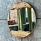 Round mirror with a frame made of elm slabs (D - 650 mm.). Mirror. Mebel na zakaz U.LOFT. My Livemaster. Фото №4