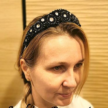 Украшения ручной работы. Ярмарка Мастеров - ручная работа Диадемы: Диадема черная со стразами. Handmade.
