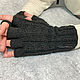 Перчатки без пальцев мужские вязаные из альпаки, Перчатки, Москва,  Фото №1