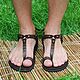 Greek Sandals sandals leather and suede brown Croco. Slingbacks. Katorina Rukodelnica HandMadeButik. My Livemaster. Фото №4