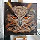 Oil painting Owl 30*30 cm. Pictures. Fleurdelys-art. Online shopping on My Livemaster.  Фото №2