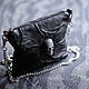 3D Handbag 'Skull' on a chain made of genuine leather, Clutches, Moscow,  Фото №1