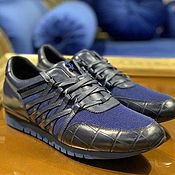 Обувь ручной работы handmade. Livemaster - original item Sneakers made of crocodile leather, genuine leather and fabric.. Handmade.