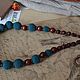 Бусы Тёмная морская волна. Бусы. Natural_beads. Ярмарка Мастеров.  Фото №5