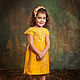 Yellow felt dress for girl 'Sun', Childrens Dress, Kamensk-Shahtinskij,  Фото №1