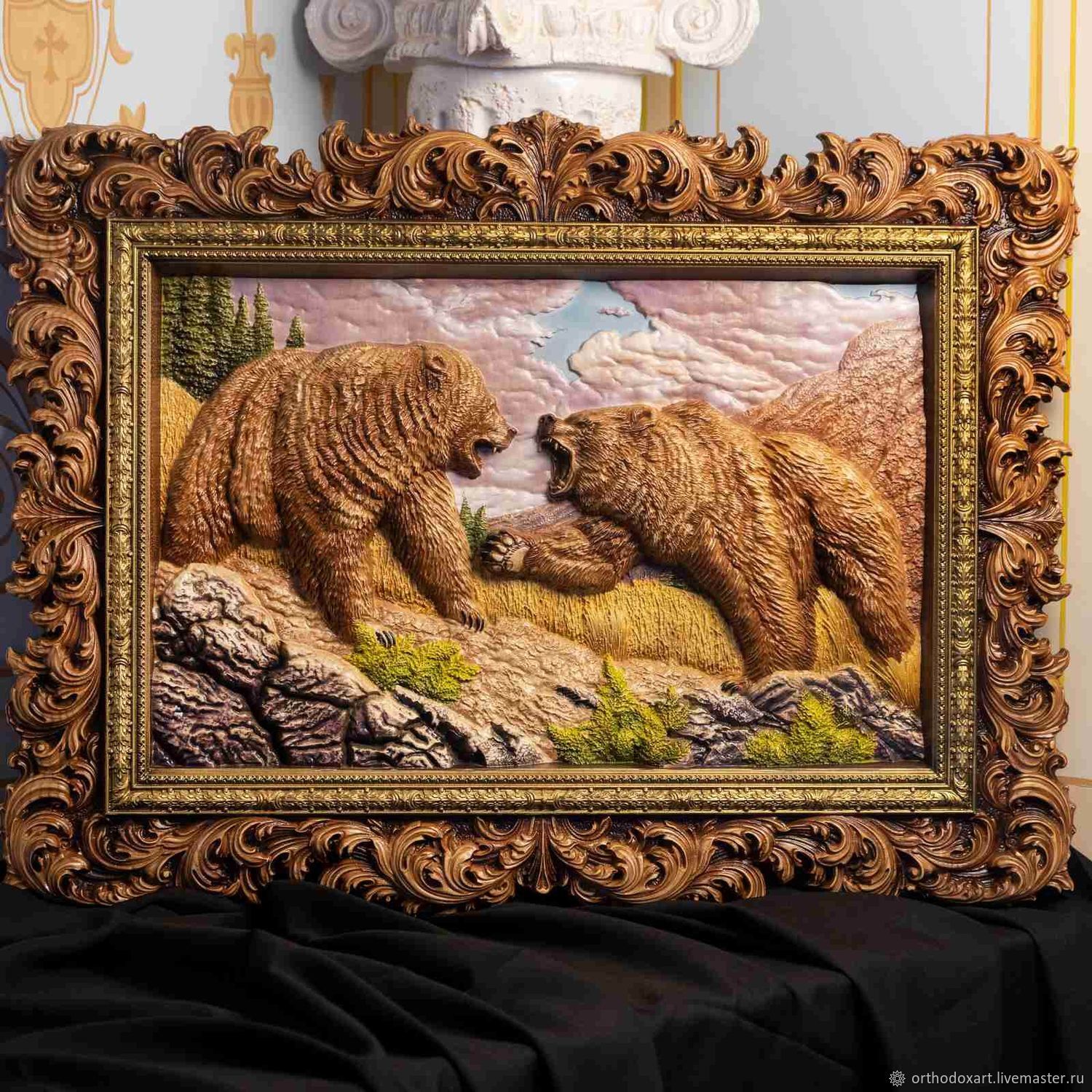 Bas-relief painting ' Two bears', Pictures, Moscow,  Фото №1