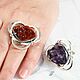 Large ring with citrine or amethyst made of 925 HC0038 silver. Rings. Sunny Silver. Online shopping on My Livemaster.  Фото №2