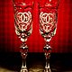 Свадебные фужеры с раскраской. Бокалы свадебные. GLASS-DECO. Интернет-магазин Ярмарка Мастеров.  Фото №2