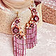 Order Embroidered earrings with fringe. bead earrings. Purple haze var 1. LADY-LIZA jewelry shop. Livemaster. . Earrings Фото №3