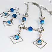 Украшения handmade. Livemaster - original item Necklace and earrings with apatite and Swarovski crystals. Handmade.