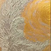 Картины и панно handmade. Livemaster - original item Painting of a silver angel on a gold background 