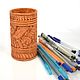 Wooden carved pencil holder, glass for pens and pencils. Pencil holders. GoodWood. My Livemaster. Фото №6