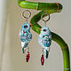 Bird earrings ' Denim' . Miniature birds, Earrings, Moscow,  Фото №1