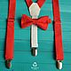 Order Red tie Suspenders red plain / Set Classic. Respect Accessories. Livemaster. . Butterflies Фото №3