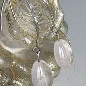 Украшения handmade. Livemaster - original item Silver earrings with rose quartz 