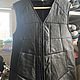 Unisex sheepskin leather vest black, Mens vests, Moscow,  Фото №1