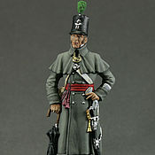 Tin soldier 54 mm. in the painting. The middle ages. Teutonic knight