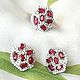 Серьги, кольцо 18,0 с рубином из серебра. Комплекты украшений. Silveralbina. Ярмарка Мастеров.  Фото №6