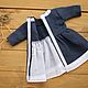 Clothing for dolls, dark blue dress for dolls made of natural linen. Clothes for dolls. molinialife. My Livemaster. Фото №4