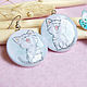 Серьги круглые. Радостные котята. Серьги классические. Studio Shabby авторские украшения. Интернет-магазин Ярмарка Мастеров.  Фото №2
