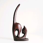 Figurine wood Cat 