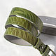 Belt from the collection "Fern" Olive green, width 2,9 cm, Straps, Ivanovo,  Фото №1