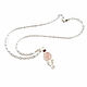 Rose quartz pendant, Silver quartz pendant on a chain. Pendants. Irina Moro. My Livemaster. Фото №6