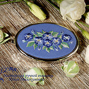 Для дома и интерьера handmade. Livemaster - original item Fiori blu Pocket mirror. Handmade.