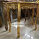 Золотой консольный стол из массива дерева. Столы. Zerkala.market. Ярмарка Мастеров.  Фото №4
