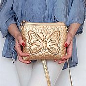 Сумки и аксессуары handmade. Livemaster - original item Butterfly clutch bag, gold handbag, gold clutch. Handmade.