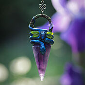 Украшения handmade. Livemaster - original item Blue Snake pendulum pendant with amethyst and labradorite. Handmade.
