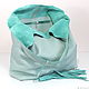 Order Mint leather Bag bag large bag string Bag t shirt shopper mint. BagsByKaterinaKlestova (kklestova). Livemaster. . Sacks Фото №3